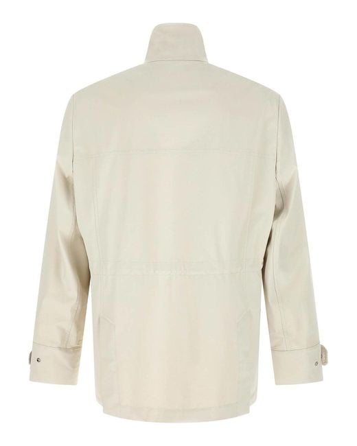 Brunello Cucinelli White Waterproof Jacket Puffer Jackets Multicolor for men