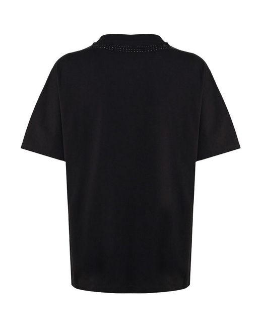 Moncler Black T-shirt With Crystals