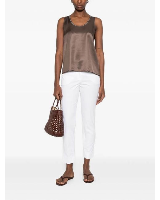Peserico White Straight Leg Trousers