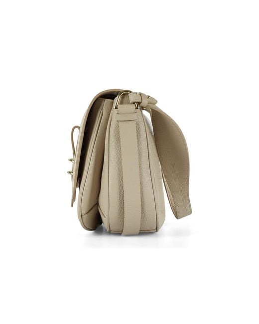 Coccinelle Gray Handbag Micro Grainy Sandshell Sandshell