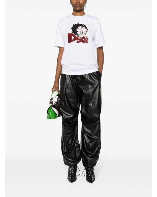 DSquared² White Betty Boop Easy Fit T-Shirt