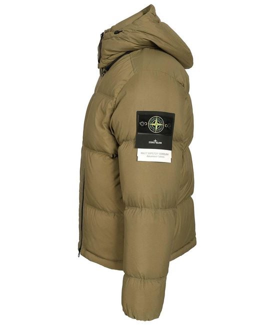 Stone Island Green Down Jacket for men