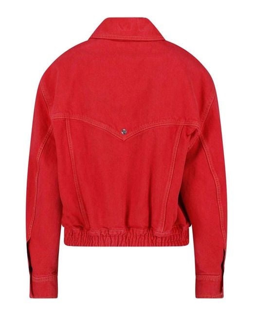 Versace Red Oversized Denim Blouson