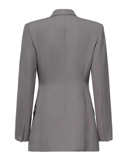 Alaïa Gray Tailored Double-Breasted Jacket