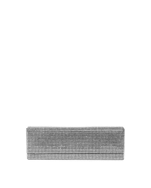 AMINA MUADDI Gray Satin Clutch