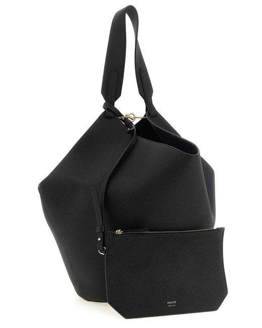 Khaite Black Medium 'Lotus' Shopping Bag
