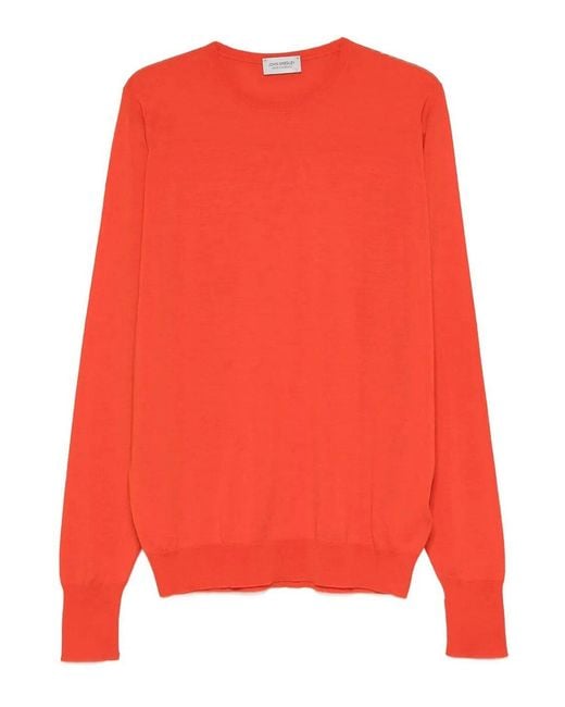 John Smedley Red Marcus Extra Fine Merino Wool Jumper for men