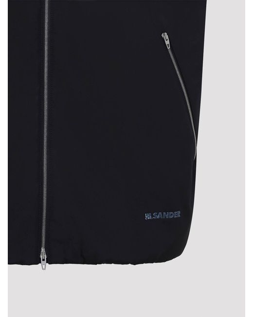 Jil Sander Blue Sleeveless Sport Vest for men