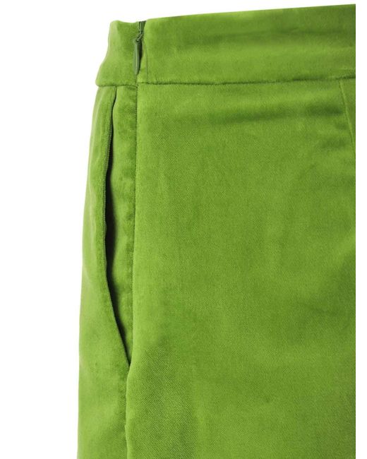 Vivetta Green Stretch Velvet Trousers