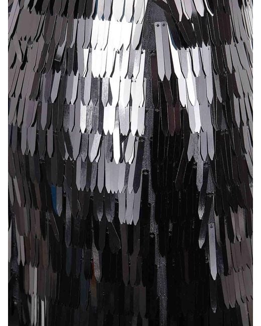 Self-Portrait Black Sequin Midi Skirt