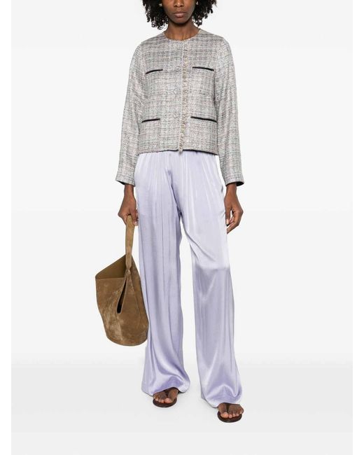 Forte_forte White And Fringed Tweed Jacket