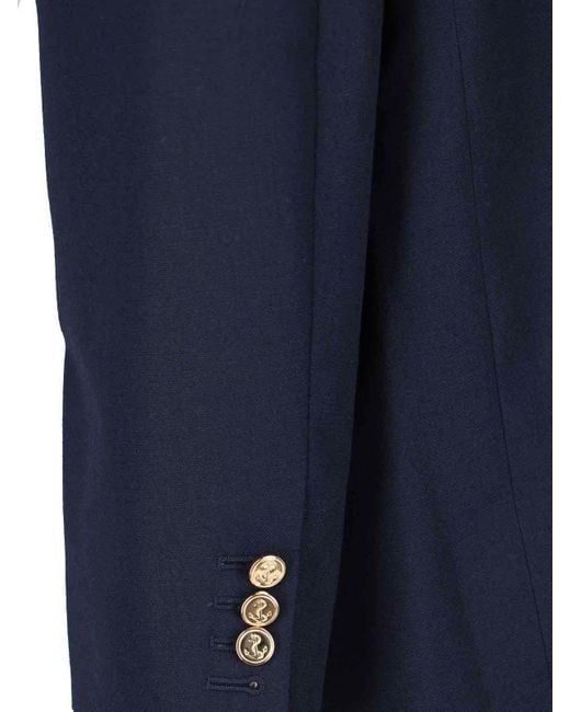 Thom Browne Blue Single-Breasted Wool Blazer for men