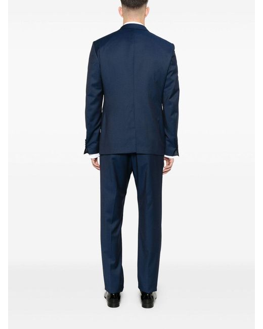 Tagliatore Blue Suit With Vest Jacket And Trousers for men