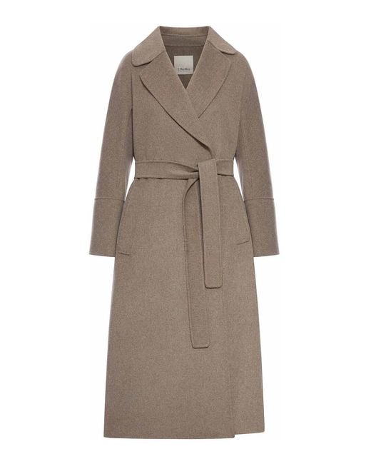 Max Mara Natural Wool Robe Coat
