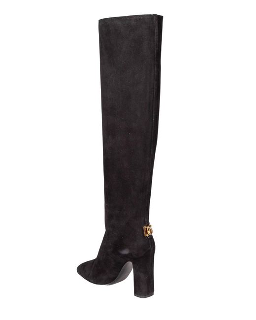 Dolce & Gabbana Black Color Suede Boot