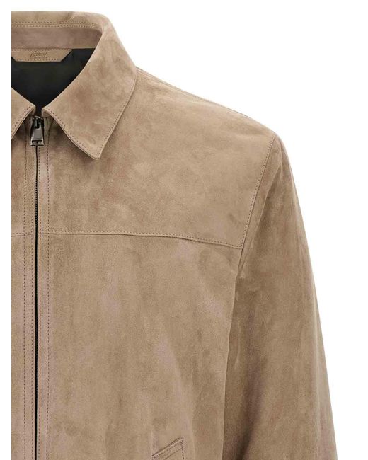 Brioni Natural Suede Blouson for men
