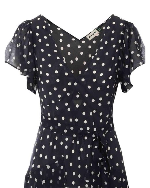 Rixo Black Evie Bohemia Spot Deep Dress