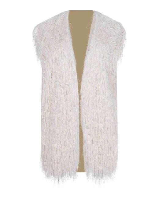 Alysi White Vest Made Of Polyester