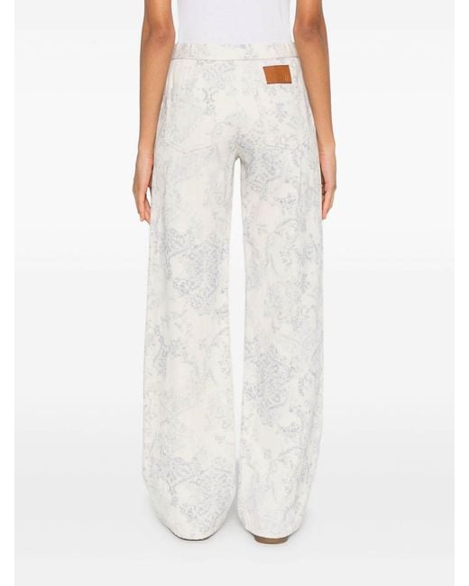 Forte_forte White Floral Printed 'My Pants' Trousers
