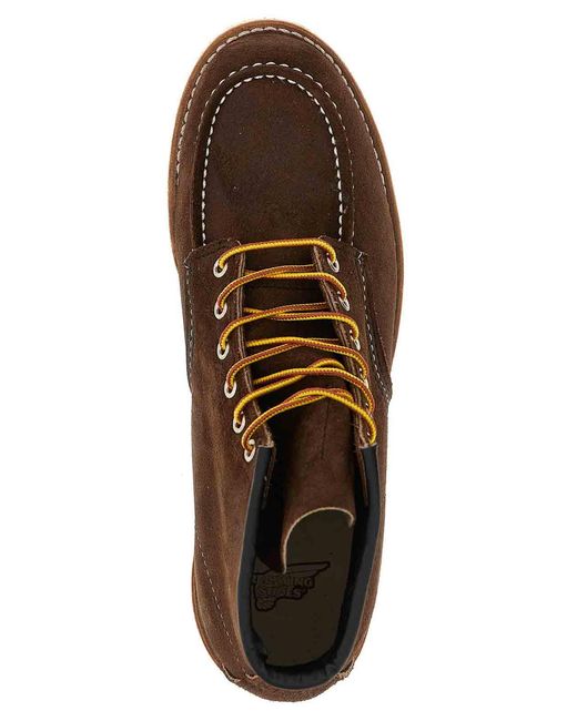 Red Wing Brown Classic Moc Ankle Boots for men