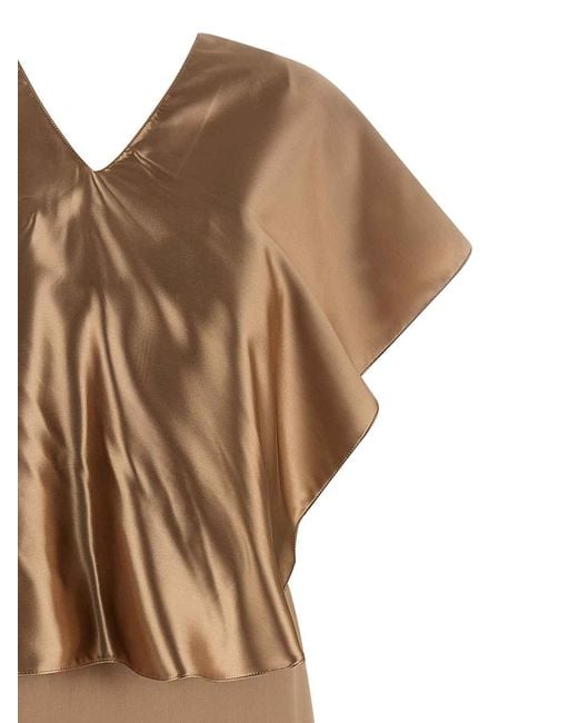 Fabiana Filippi Brown Dress With Cape