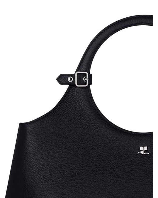 Courreges Black Shopping Bag With Logo