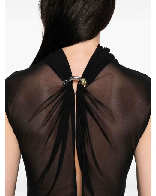 Jean Paul Gaultier Black Sleeveless Semi-Sheer Maxi Dress