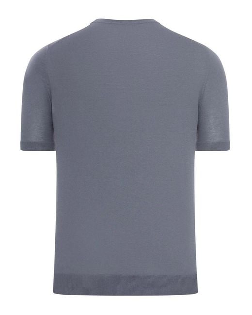 Nome Gray Crew Neck Cotton Knitted T-Shirt for men