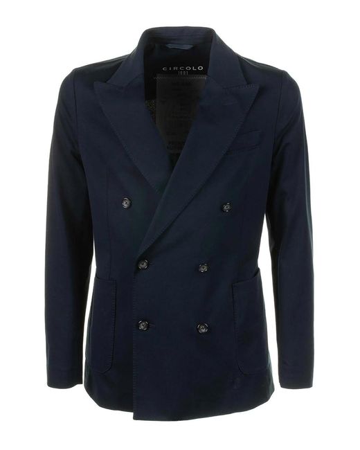 Circolo 1901 Blue Double-Breasted Jacket for men