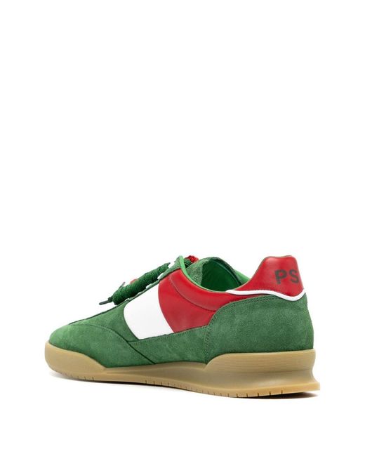 Paul Smith Green Suede Panelled Sneakers for men