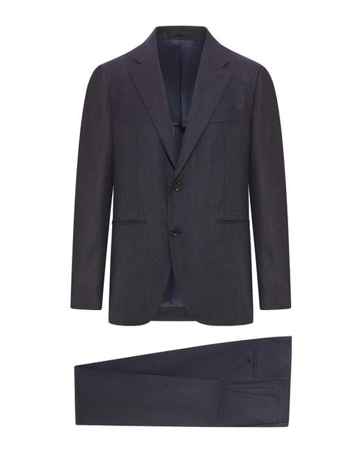 Lardini Men's Blue Tailored Wool Suit