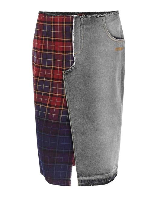 Off-White c/o Virgil Abloh Gray Patchwork Skirt