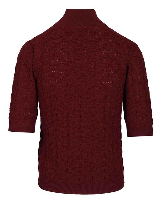 Etro Red Mock Neck Sweater
