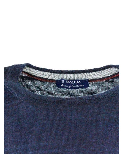 Barba Napoli Blue Crewneck Sweater for men