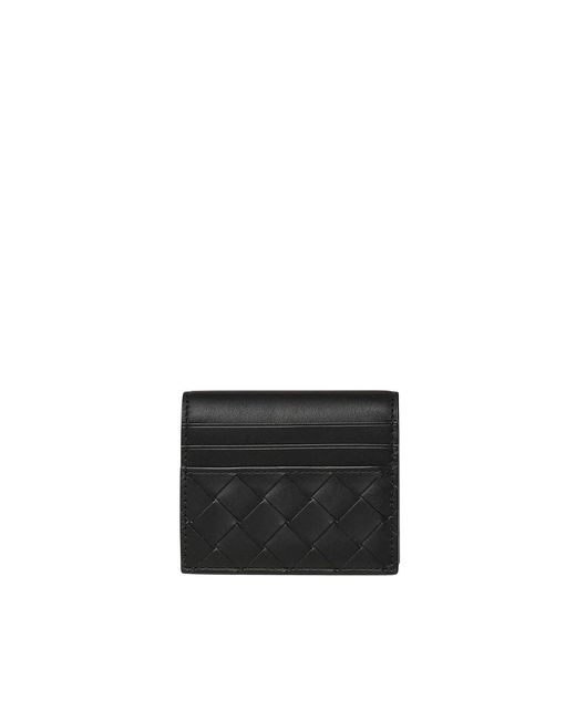 Bottega Veneta Black Intrecciato Leather Card Holder for men