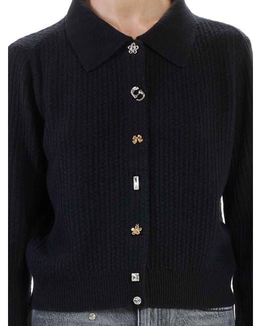 Marc Jacobs Blue Cableknit Charm Cardigan