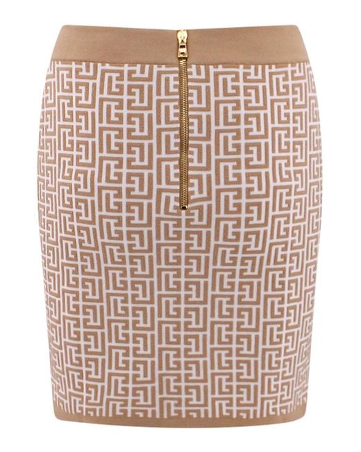 Balmain Natural Zip Closure Unlined Skirts