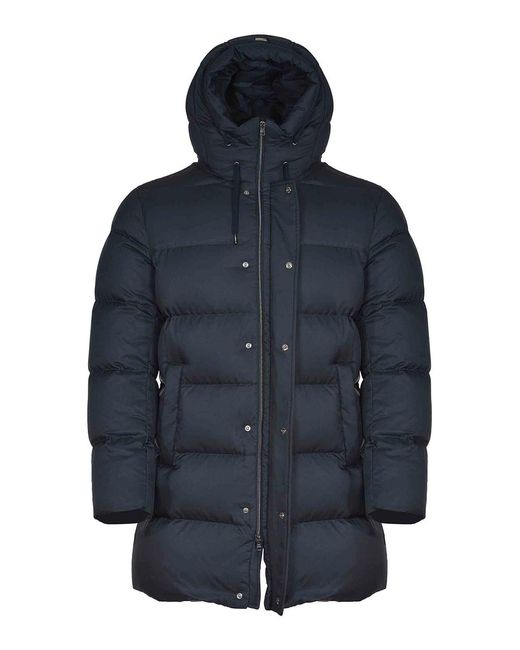 Herno Blue Down Jacket Made Of Polyester for men