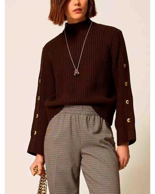 Twinset Brown Turtle Neck Sweater