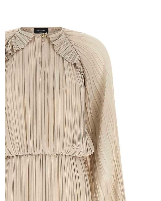Fabiana Filippi Natural Long Pleated Dress