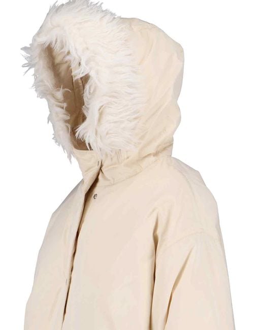 Jil Sander Natural Faux Fur Parka