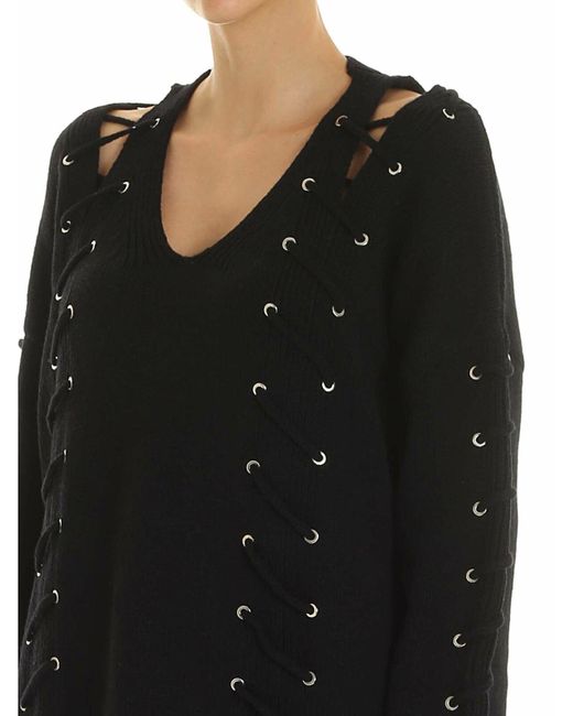 McQ Alexander McQueen Black Pullover With Corset Details