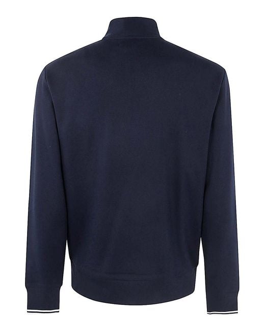Fred Perry Blue Half Zip Sweatshirt for men