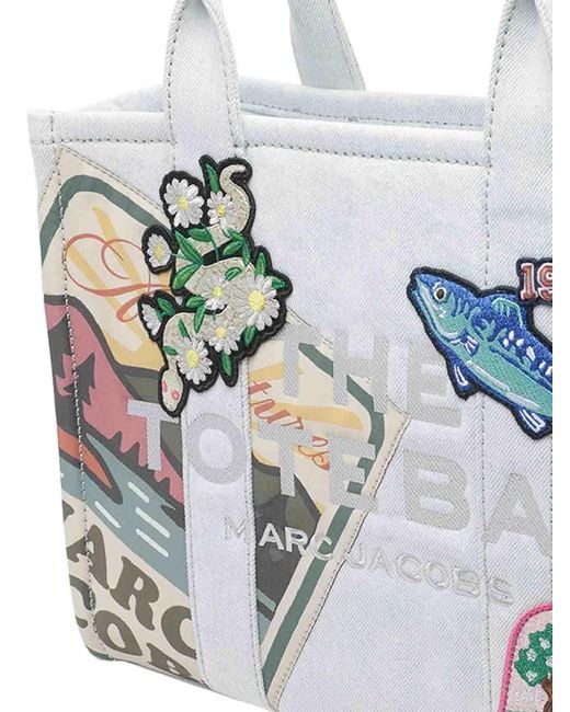 Marc Jacobs White The Camp Patchwork Denim Tote Bag