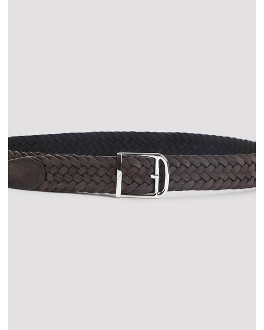 Brioni White Braided Belt for men