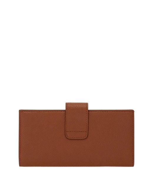 Ferragamo Brown Grained Leather Continental Wallet