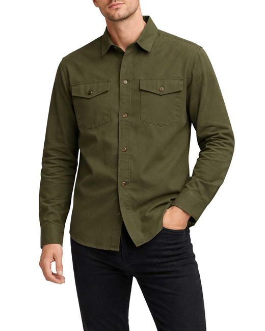 Franzese Collection Green Canonico Fabric Overshirt for men