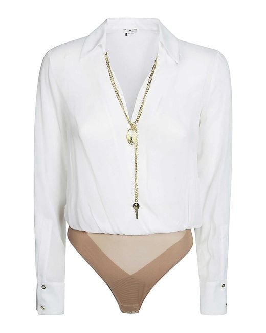 Elisabetta Franchi White Bodysuit Shirt