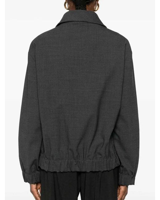 P.A.R.O.S.H. Black Wool Bomber Jacket