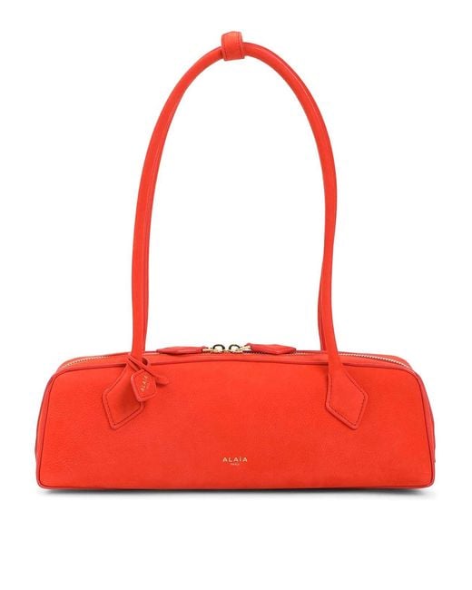 Alaïa Red Le Teckel Medium Nabuck